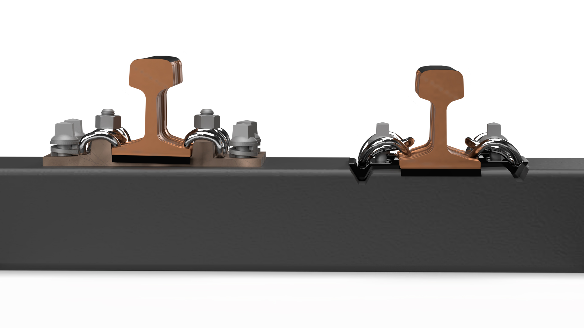 3D Darstellung der Kunststoffschwelle STRAILway 30