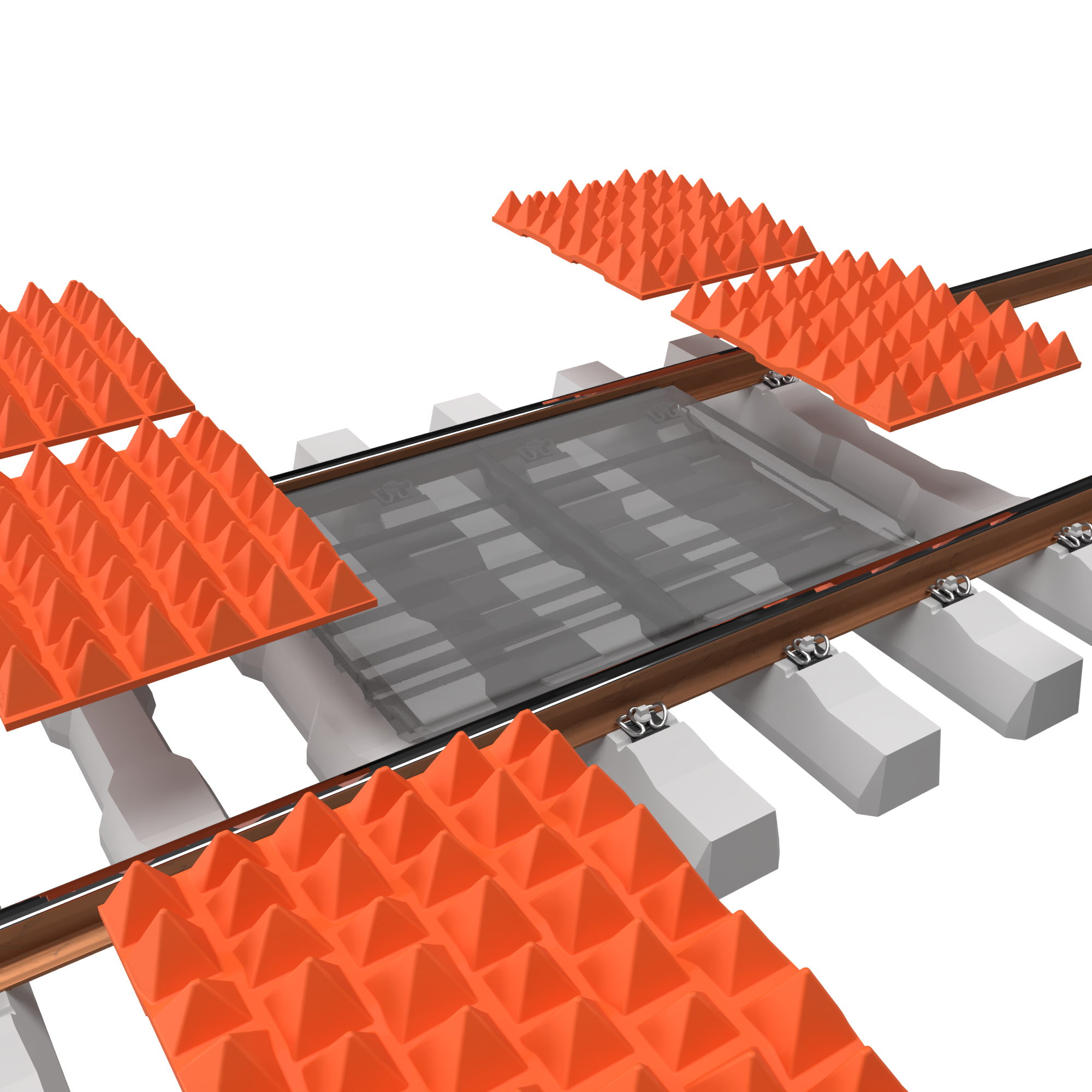 3D Darstellung grid - Schutz gegen unerlaubtes Betreten bei Bahnübergängen