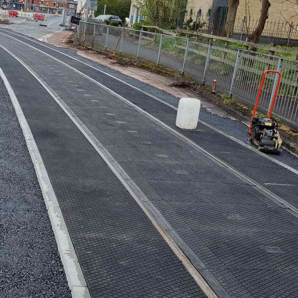 sicherer Bahnübergang für Radfahrer mit velo